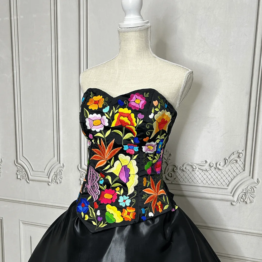 Embroidered Mexican Evening Dress - Nina Bonita