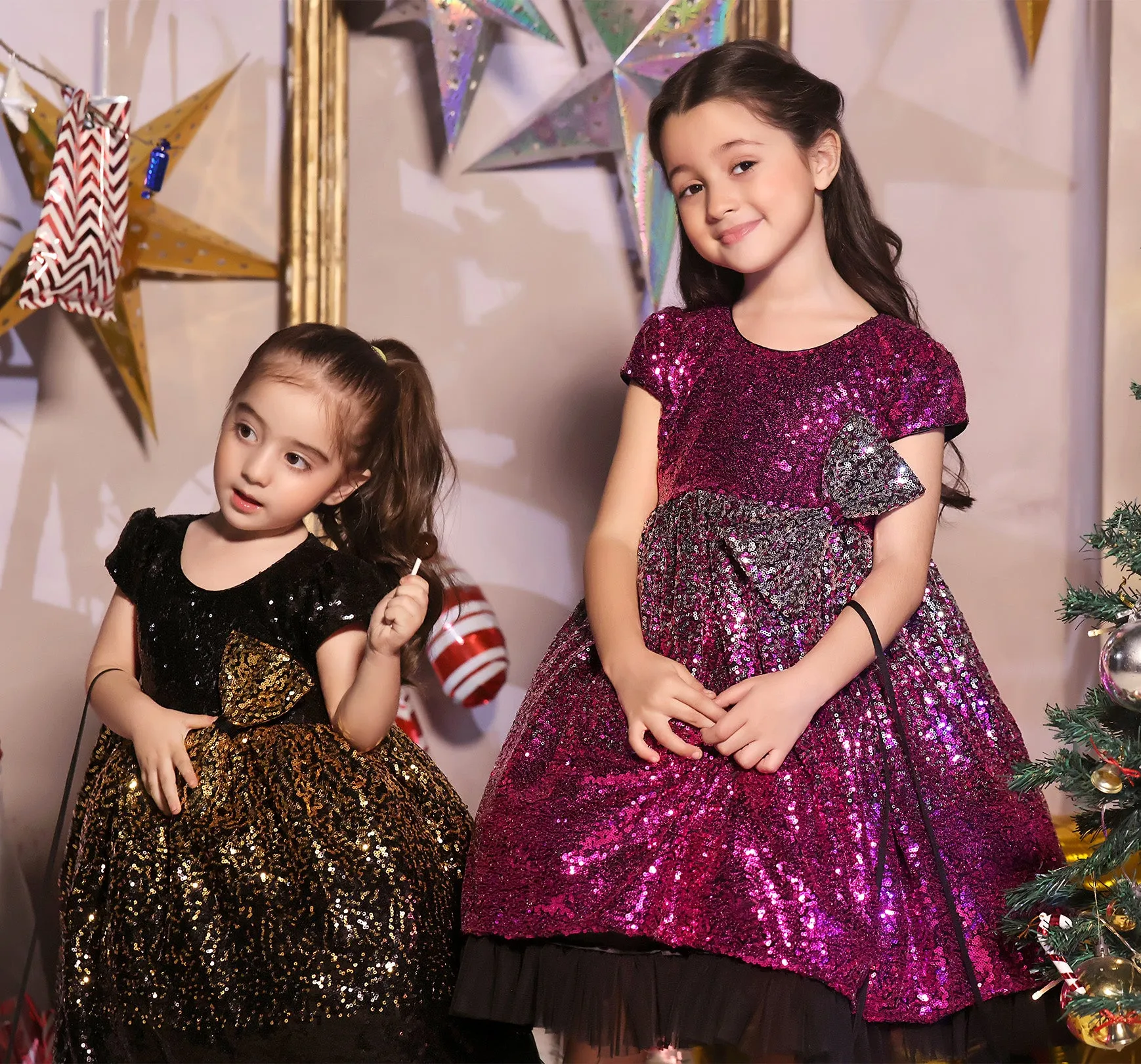 Fully Sequined Bodice Frock | Winter Festive | F2324