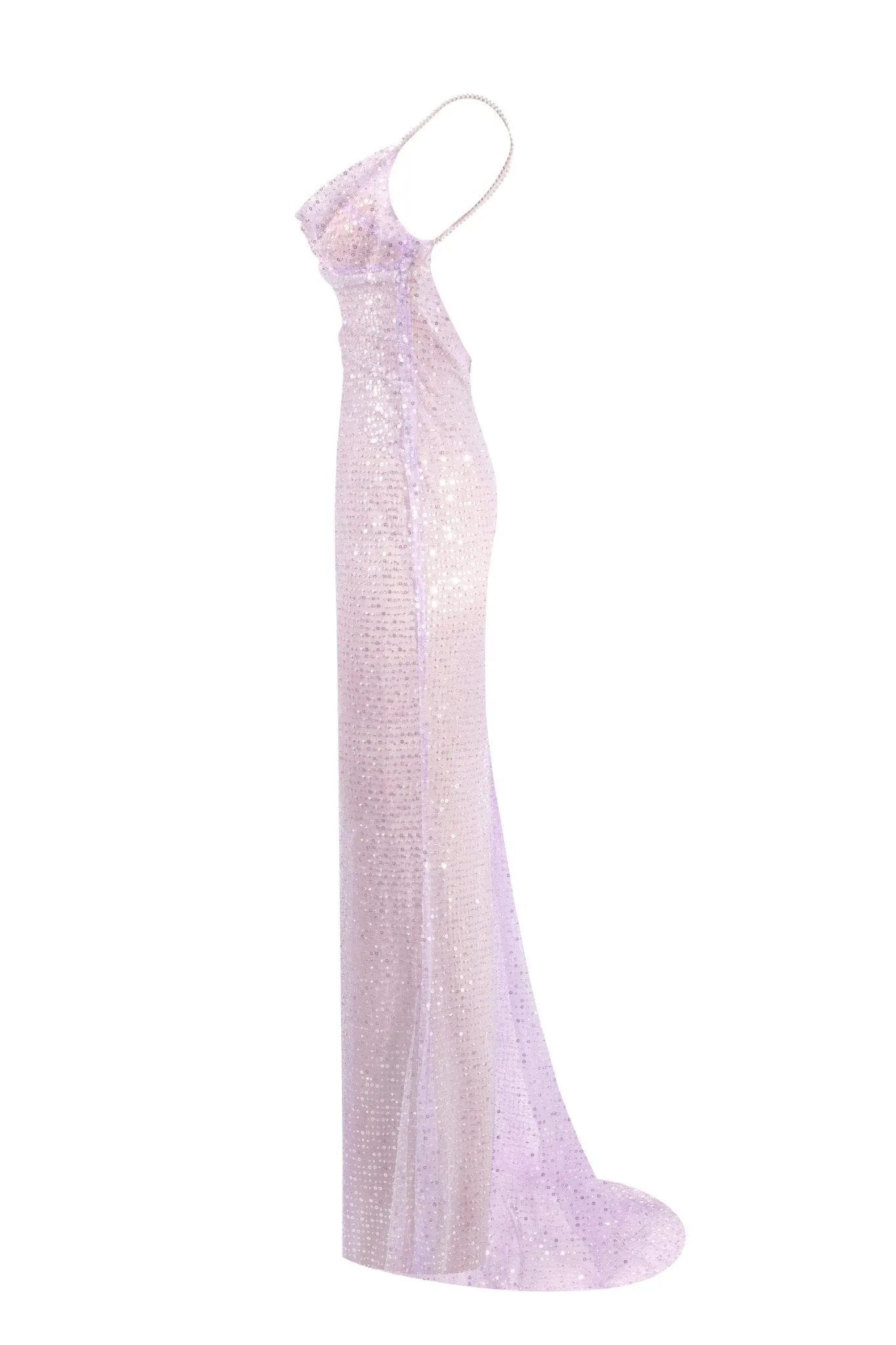 Gala lavender glittering maxi dress