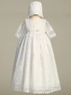 Girls White Christening & Baptism Gown - Abby