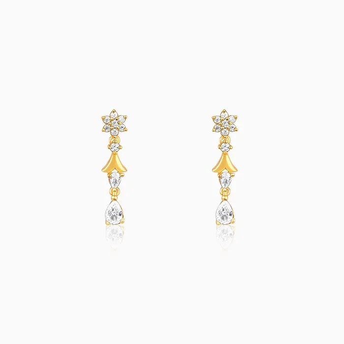 Golden Glinting Joy Zircon Earrings