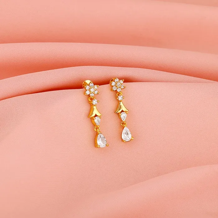 Golden Glinting Joy Zircon Earrings