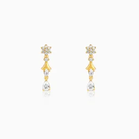 Golden Glinting Joy Zircon Earrings