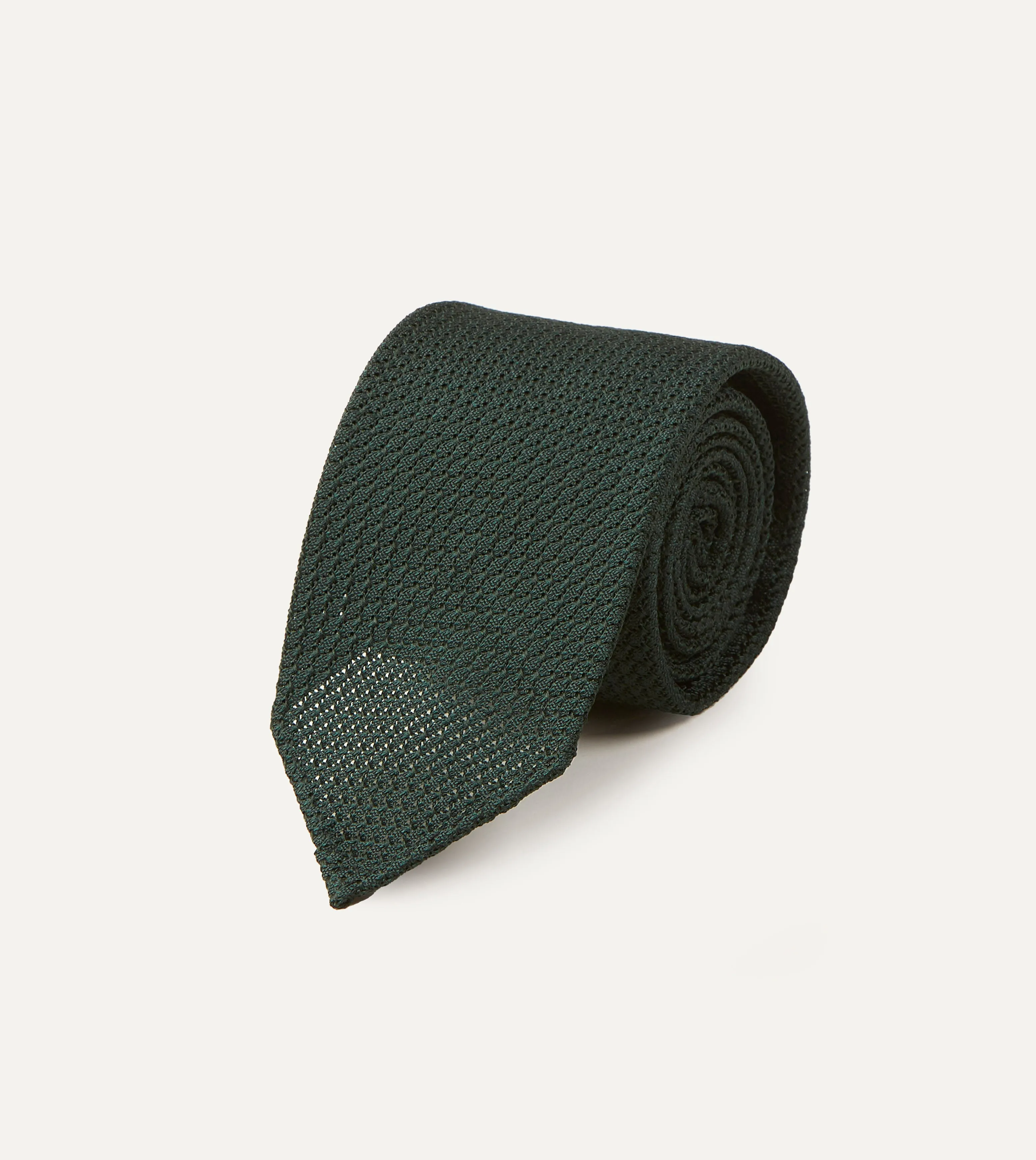 Green Hand Rolled Large Knot Grenadine Tie