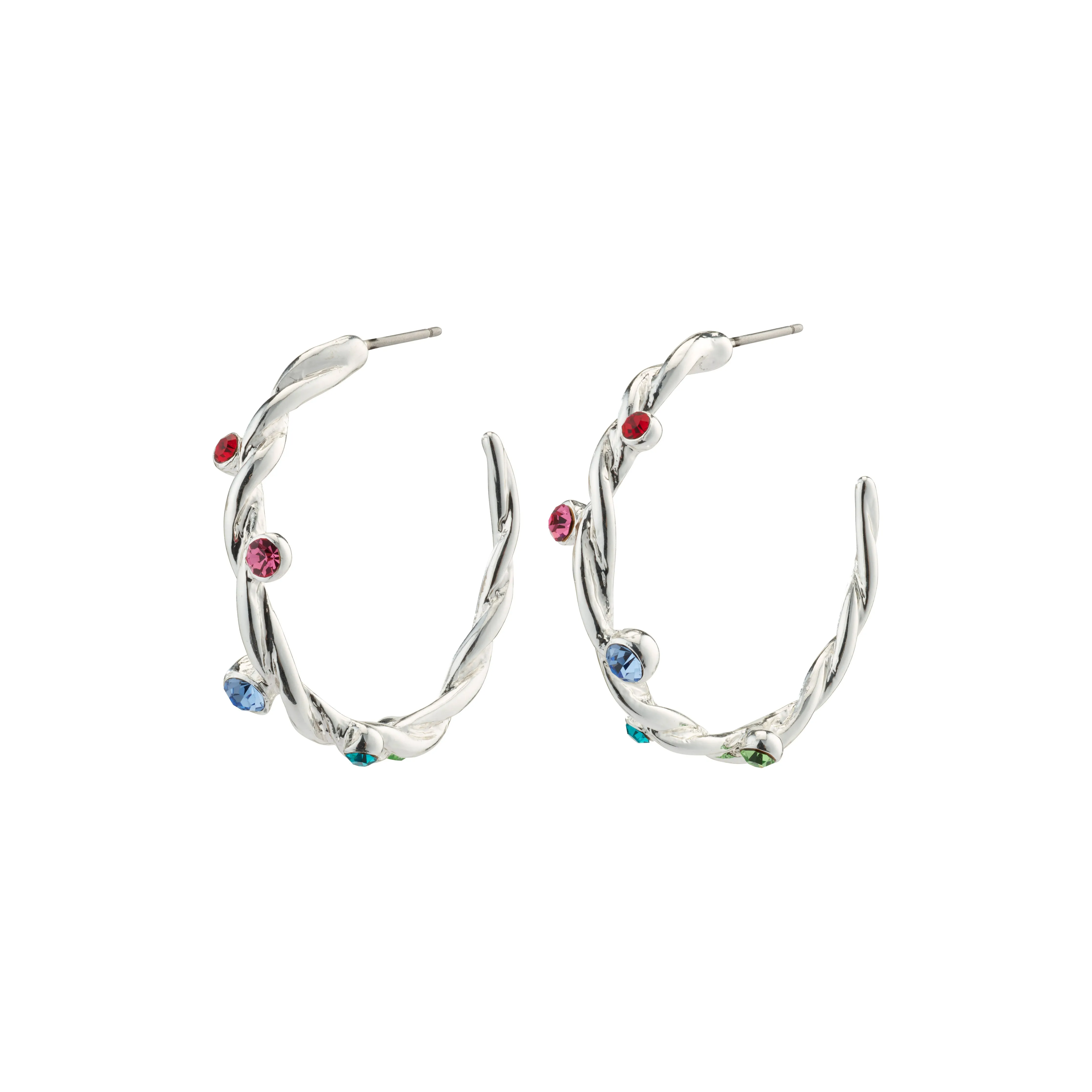 HARLEY recycled large twirl hoop earrings silver-plated