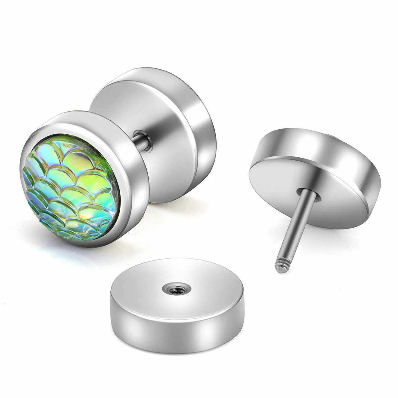 Iridescent Mermaid Scale 0G Cheater Plug