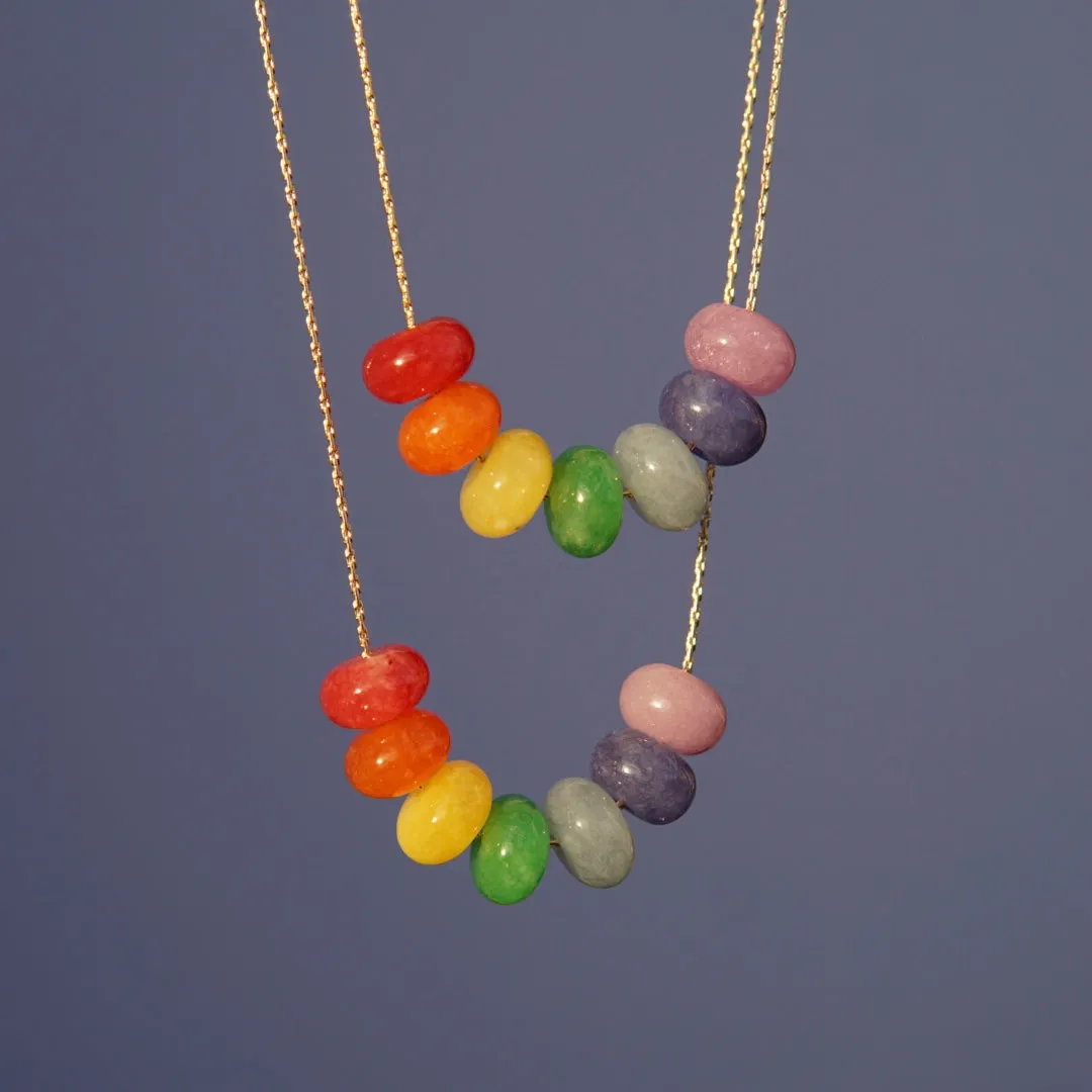 Jelly Rainbow Jade Necklace