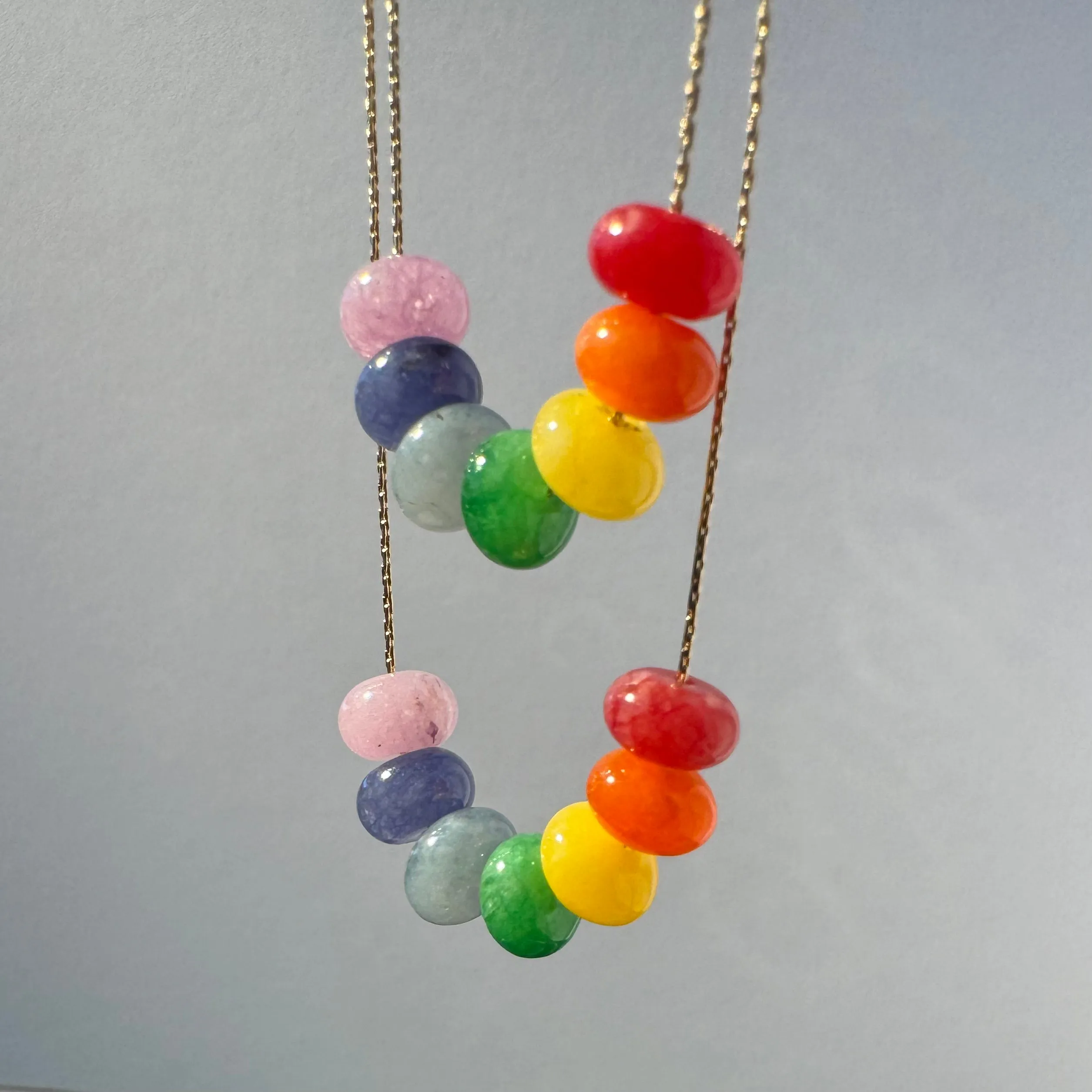 Jelly Rainbow Jade Necklace