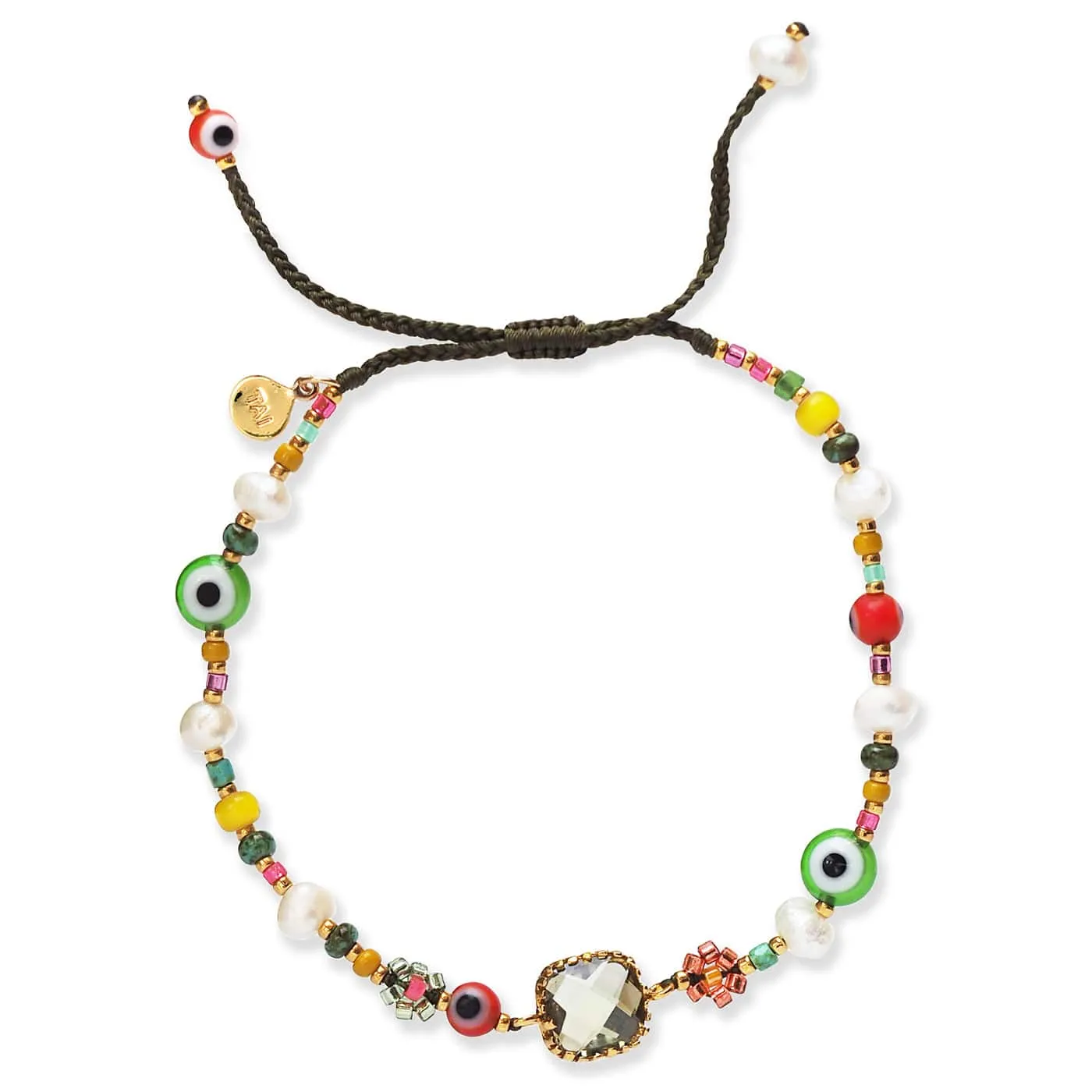 Kittisak Multi Colored Stone Evil Eye Bracelet