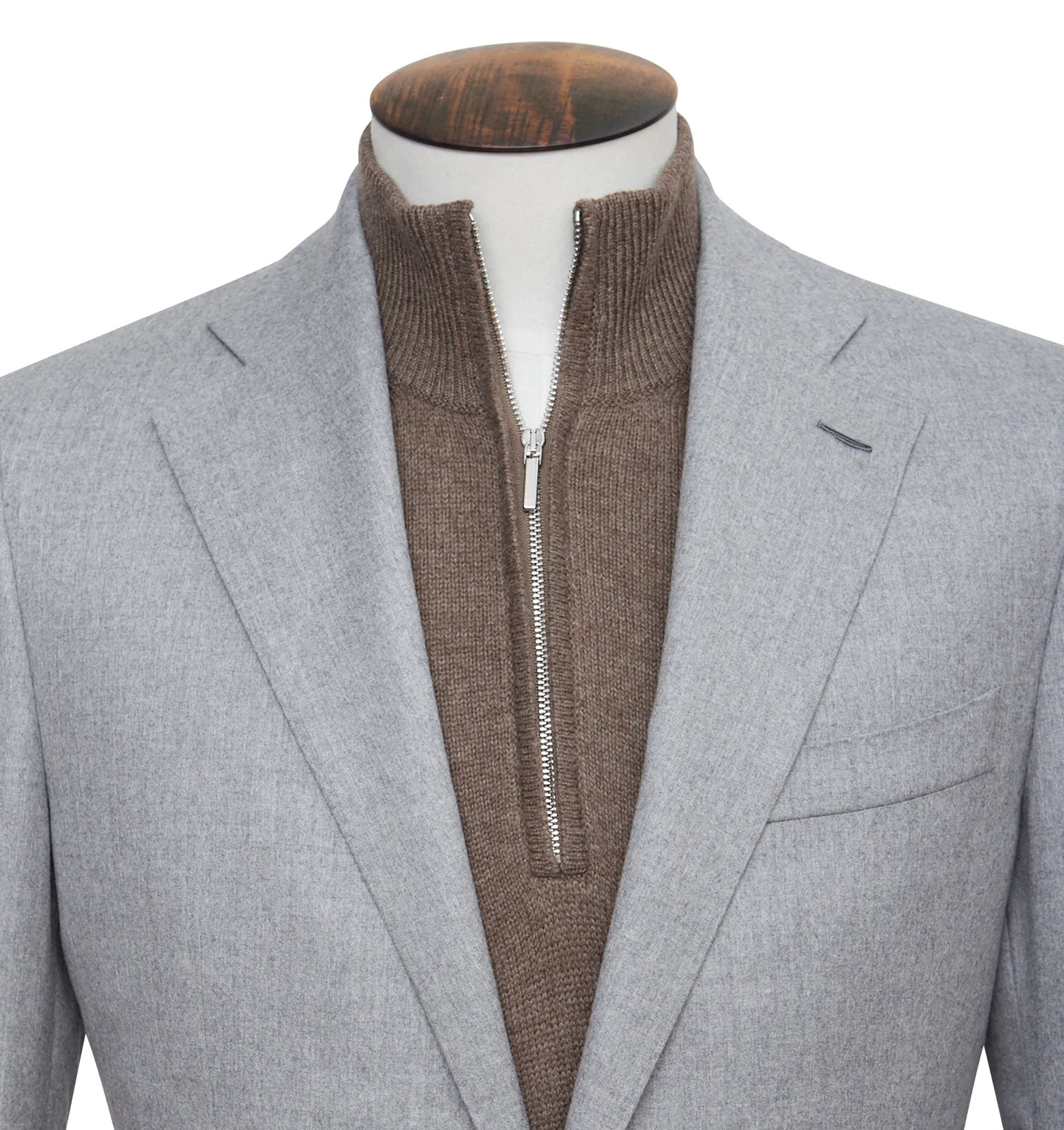 Light Grey Lambswool Flannel Blazer