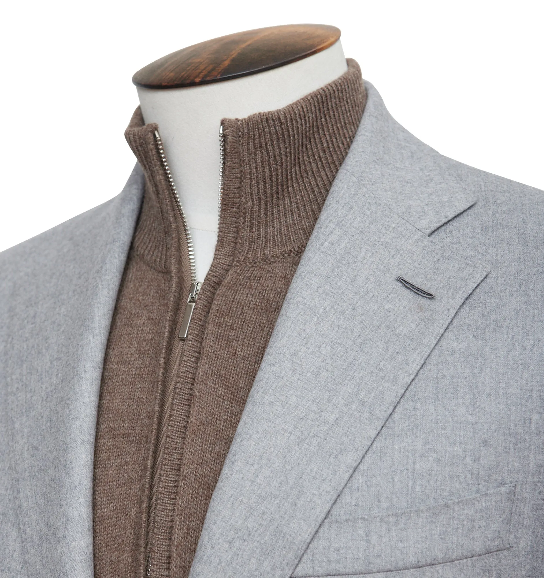 Light Grey Lambswool Flannel Blazer