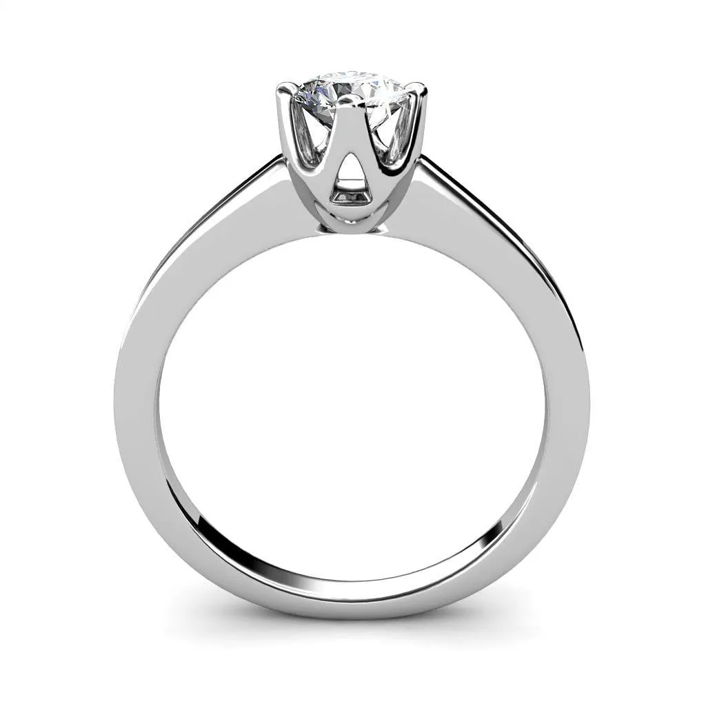 Lila "Radiant" 18k White Gold Plated Swarovski Ring - Final Sale