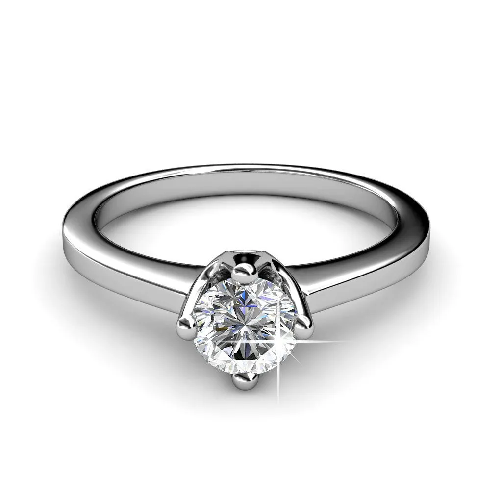 Lila "Radiant" 18k White Gold Plated Swarovski Ring - Final Sale