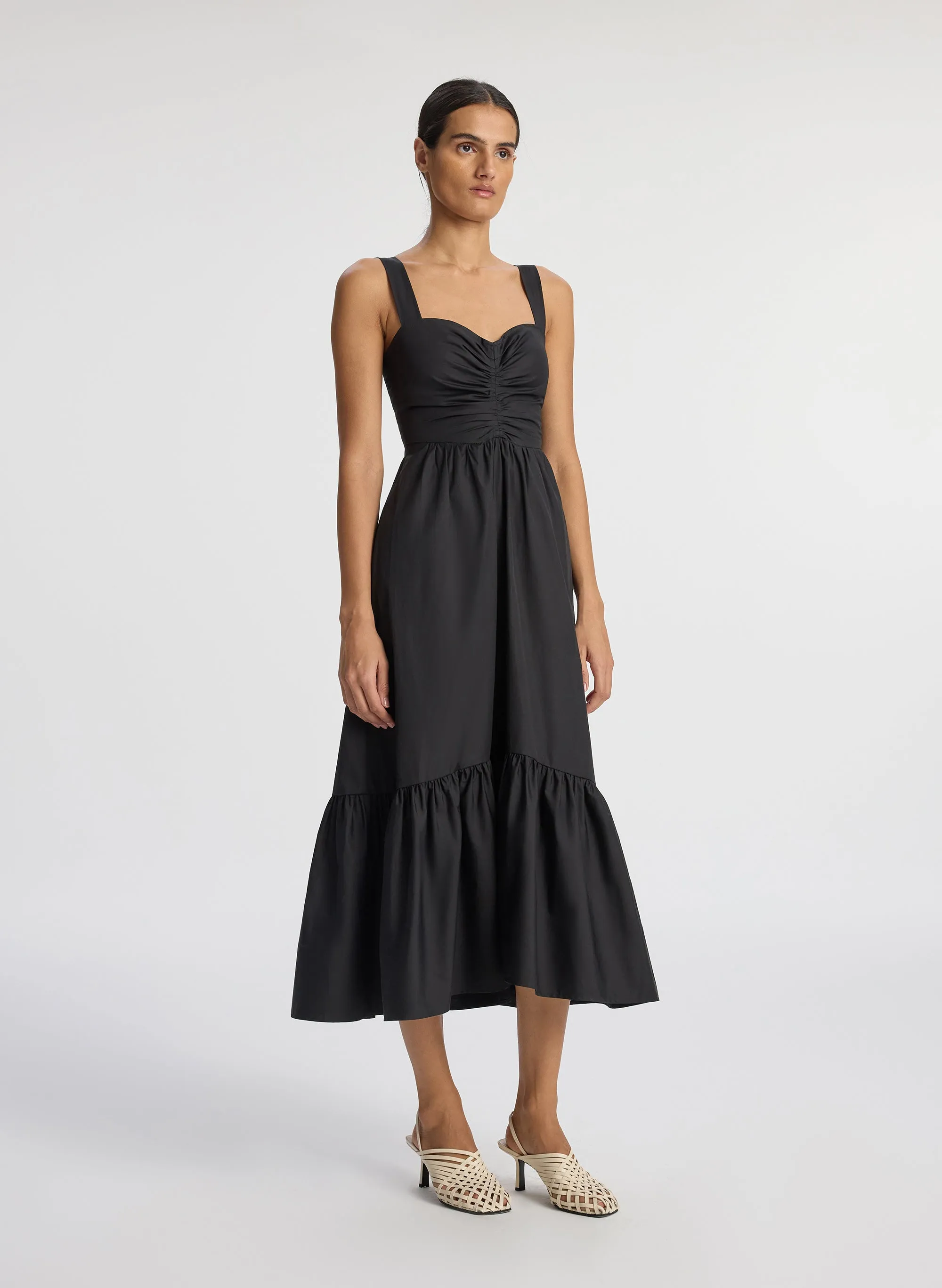 Cotton Lilah II Midi Dress: Elegant and Comfortable Womens Apparel