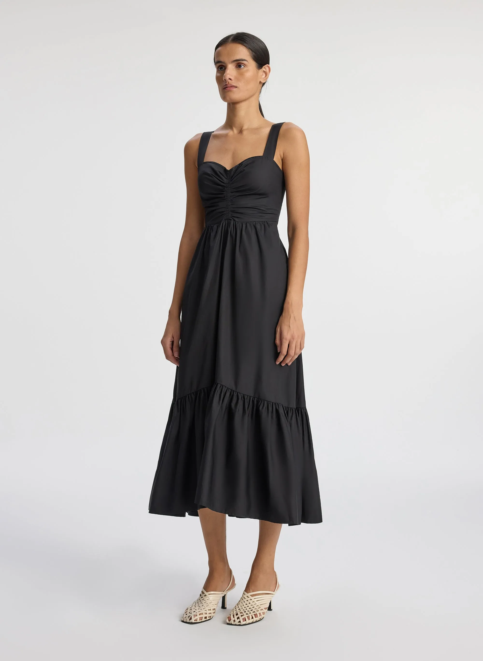 Cotton Lilah II Midi Dress: Elegant and Comfortable Womens Apparel