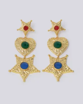 Long Sheriff Star Earrings