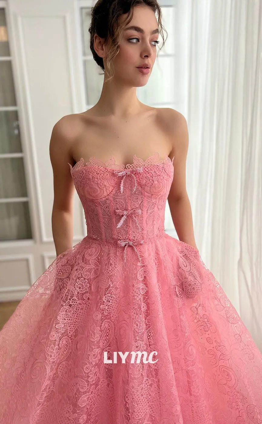 LP1283 - Sweetheart Lace Appliques A-Line Ball Gown Prom Dress