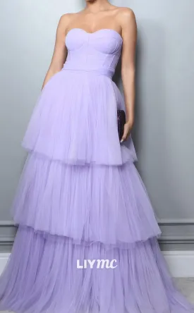 LP2096 - Sweetheart Sleeveless Tulle A-Line Prom Dress