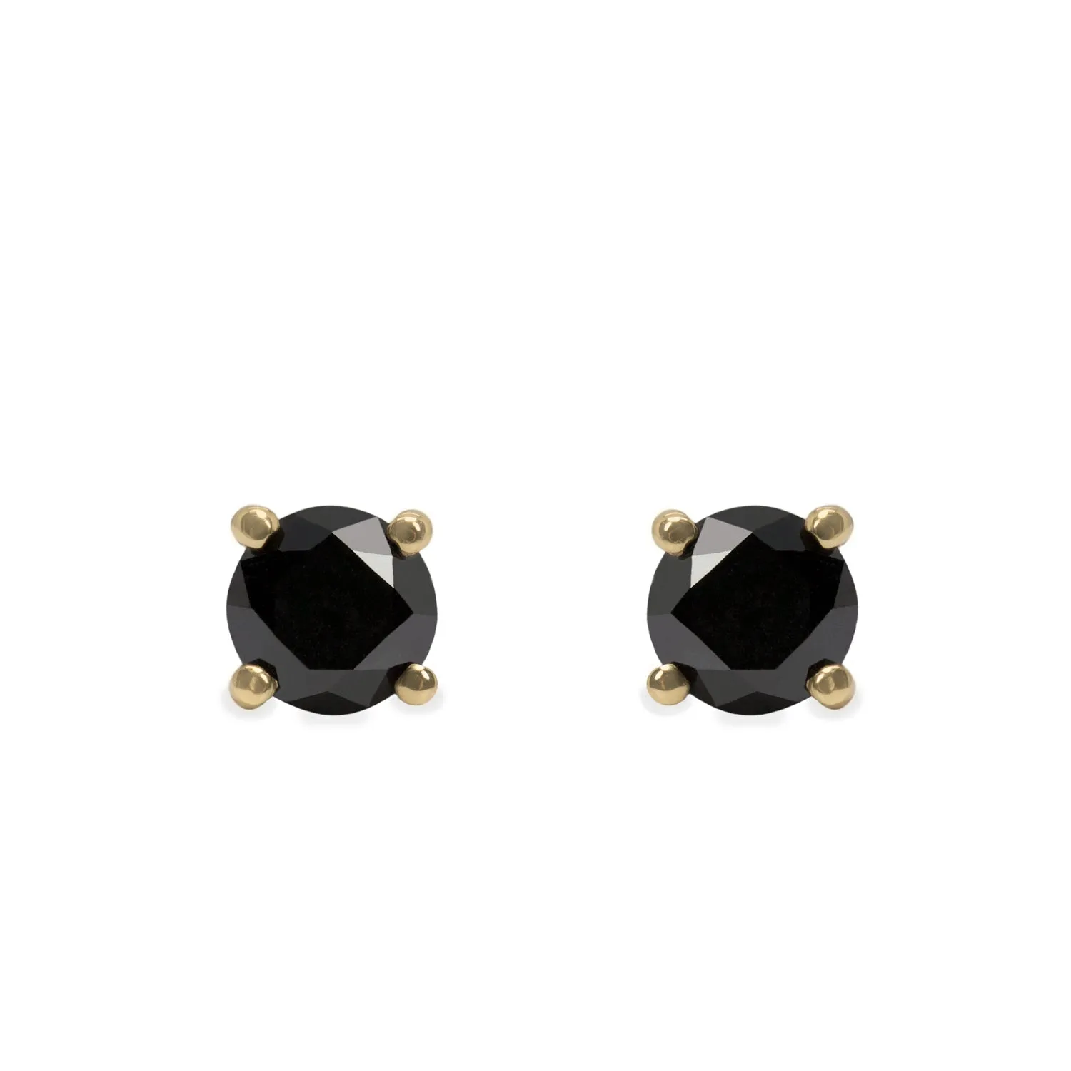 Martina Gold earrings 4mm Black Diamond