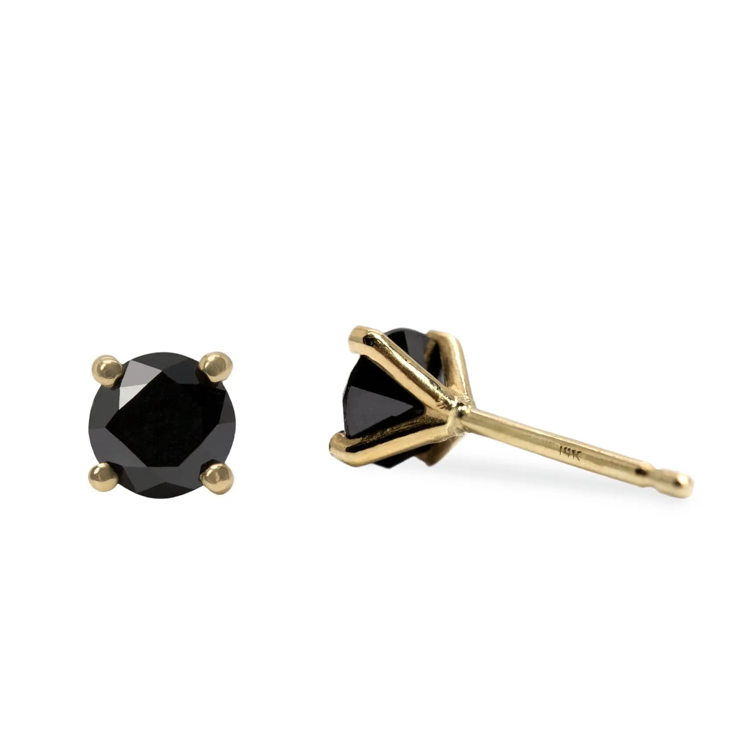 Martina Gold earrings 4mm Black Diamond