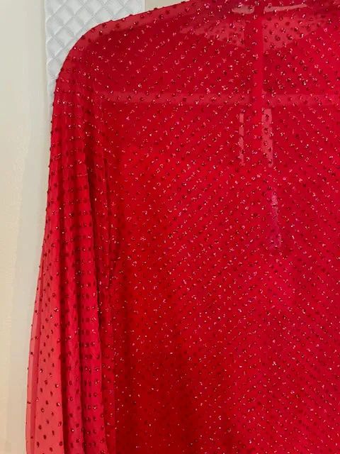 Ombre Red beaded Gown by Neiman Marcus