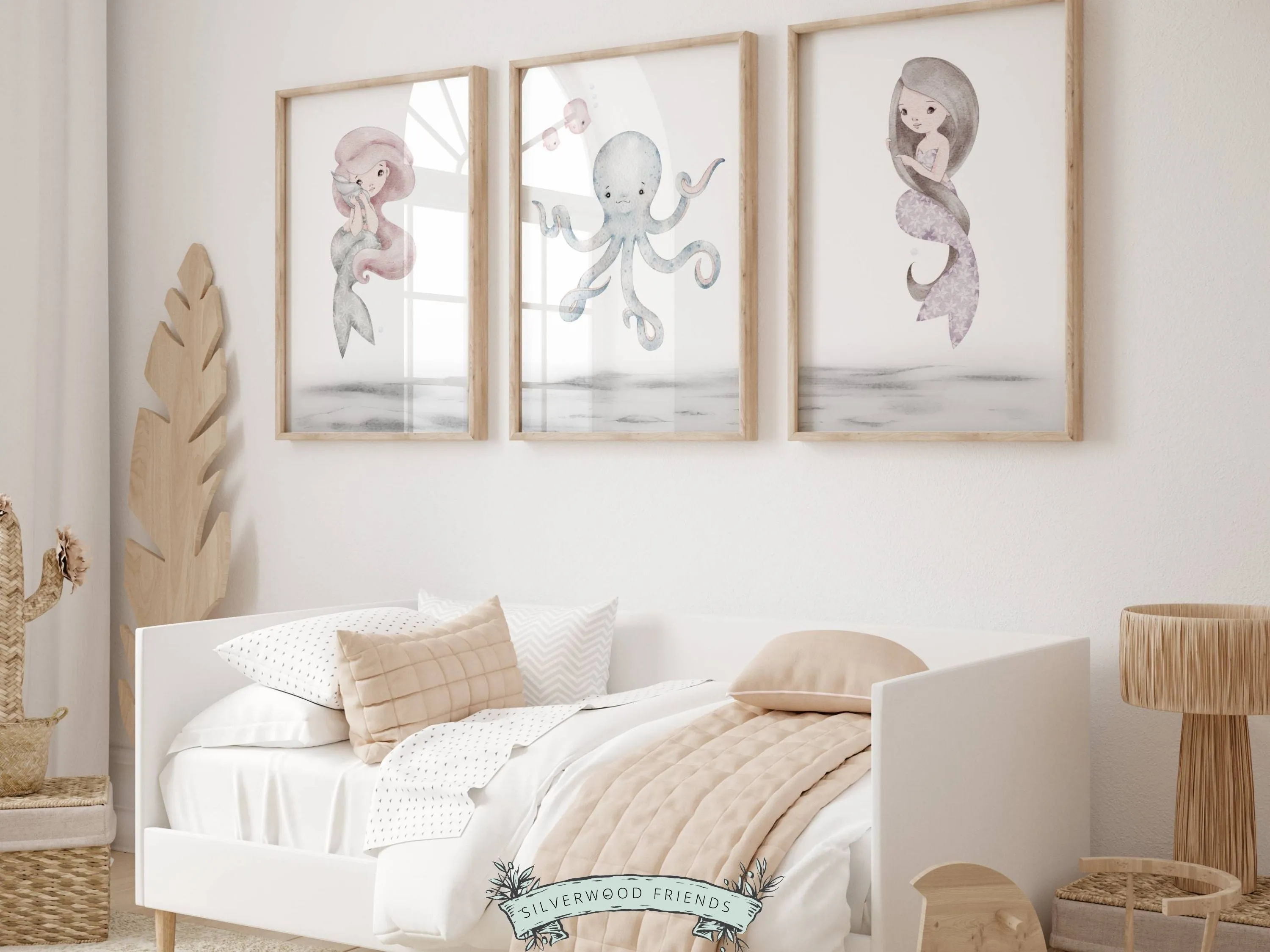 Pastel Mermaid Nursery Print Set of 3