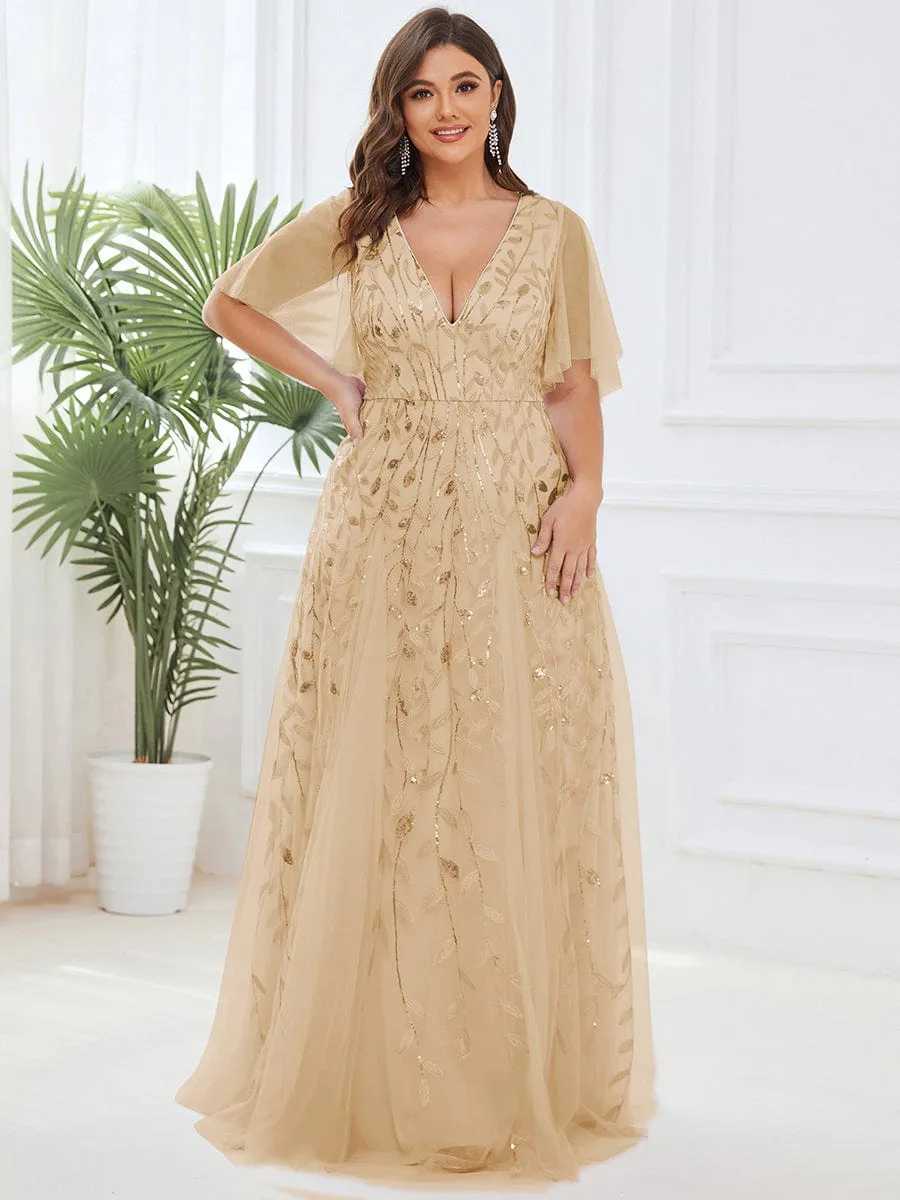 Elegant Plus Size Floor-Length Formal Evening Gowns for Weddings