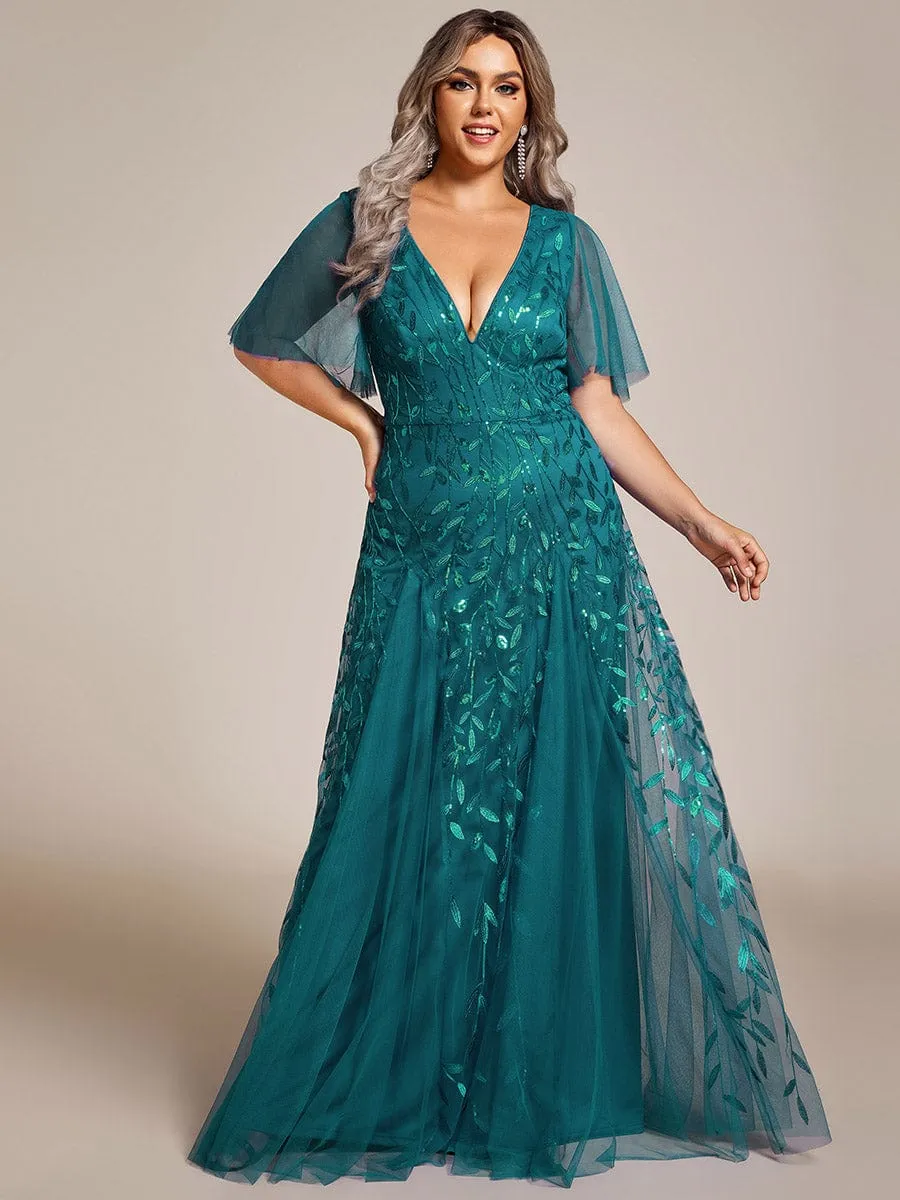 Elegant Plus Size Floor-Length Formal Evening Gowns for Weddings