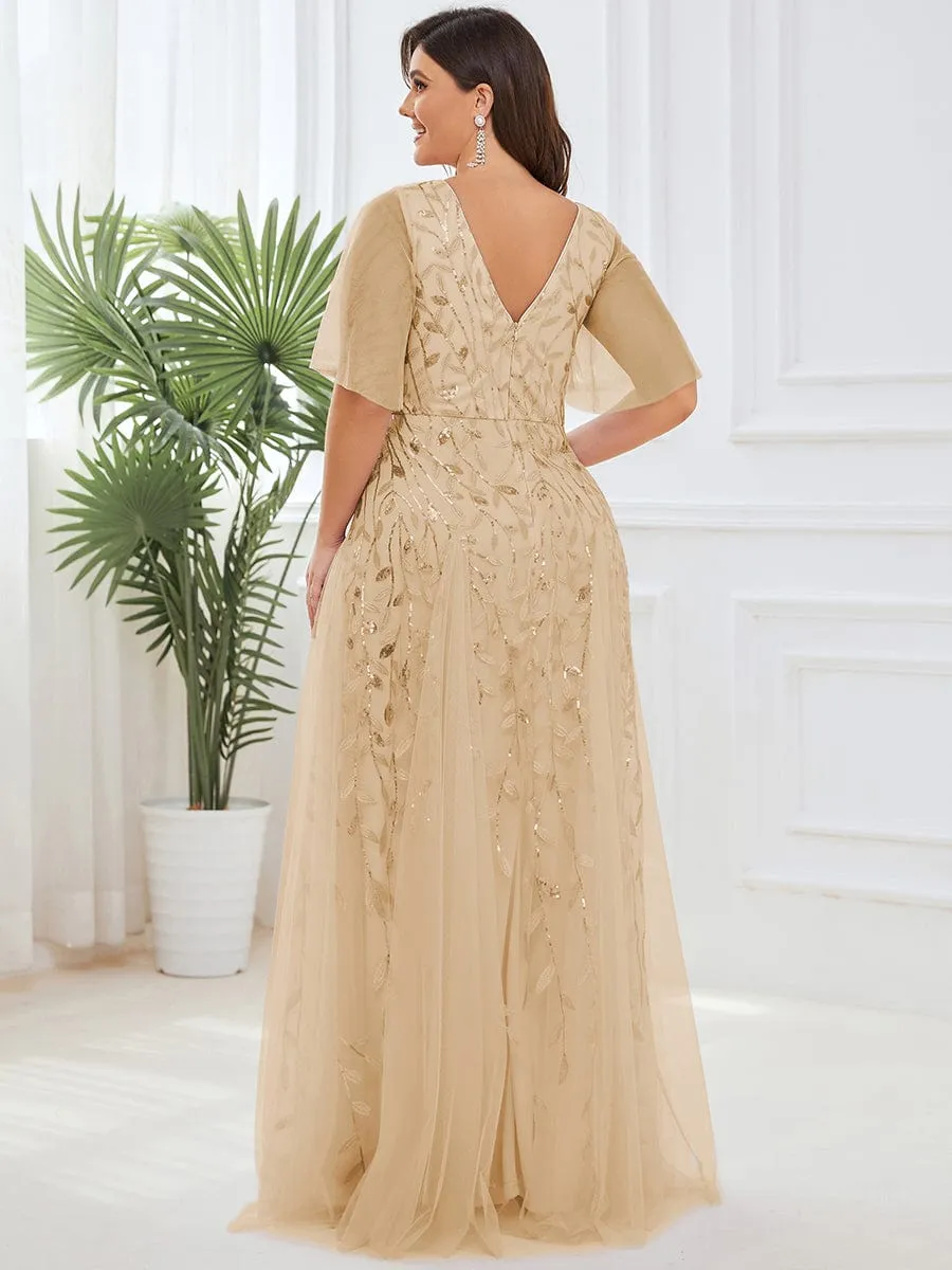 Elegant Plus Size Floor-Length Formal Evening Gowns for Weddings