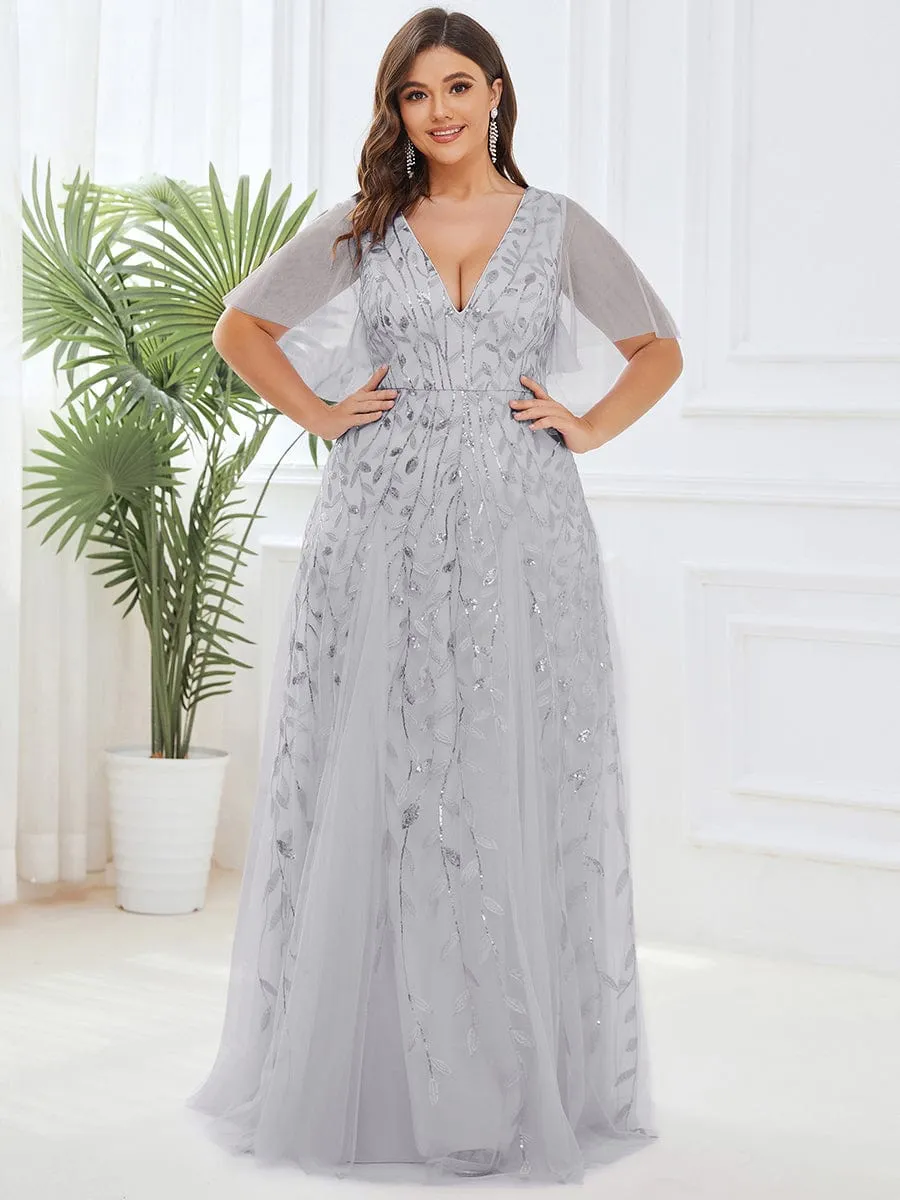 Elegant Plus Size Floor-Length Formal Evening Gowns for Weddings