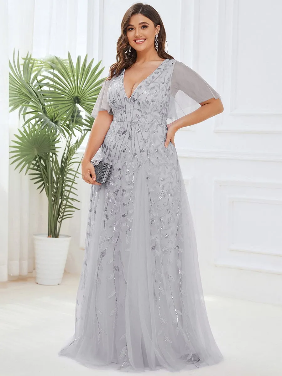 Elegant Plus Size Floor-Length Formal Evening Gowns for Weddings