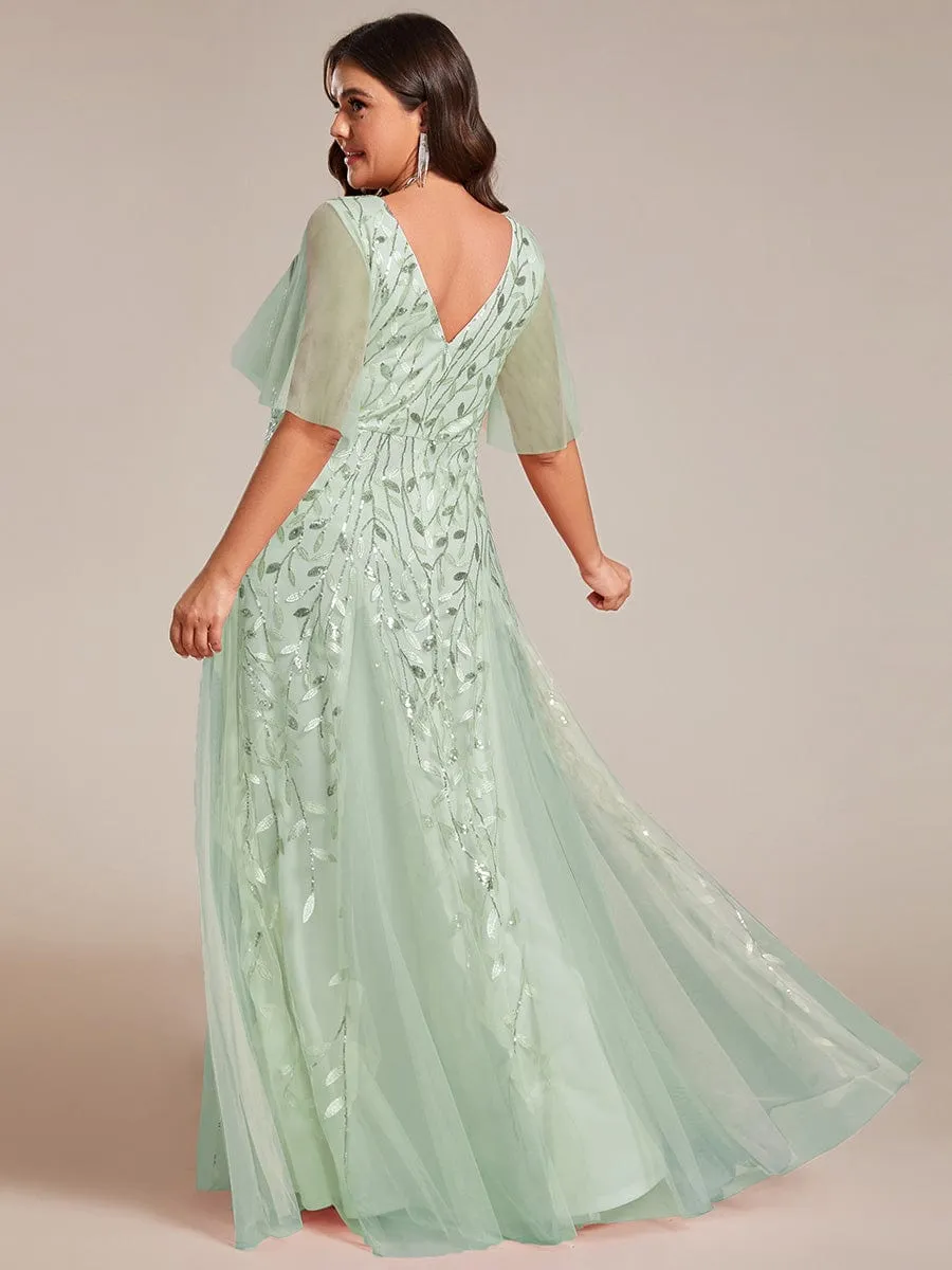 Elegant Plus Size Floor-Length Formal Evening Gowns for Weddings