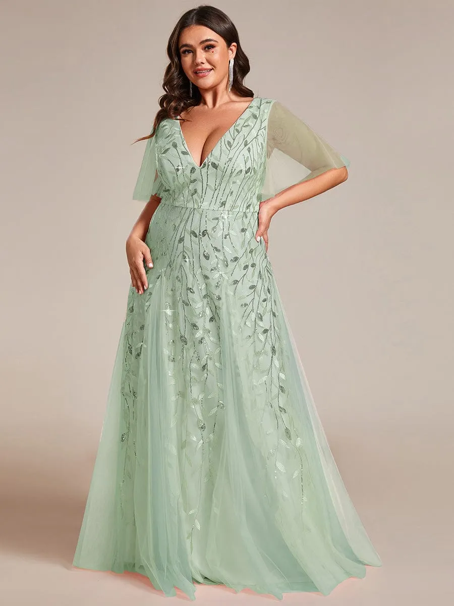 Elegant Plus Size Floor-Length Formal Evening Gowns for Weddings