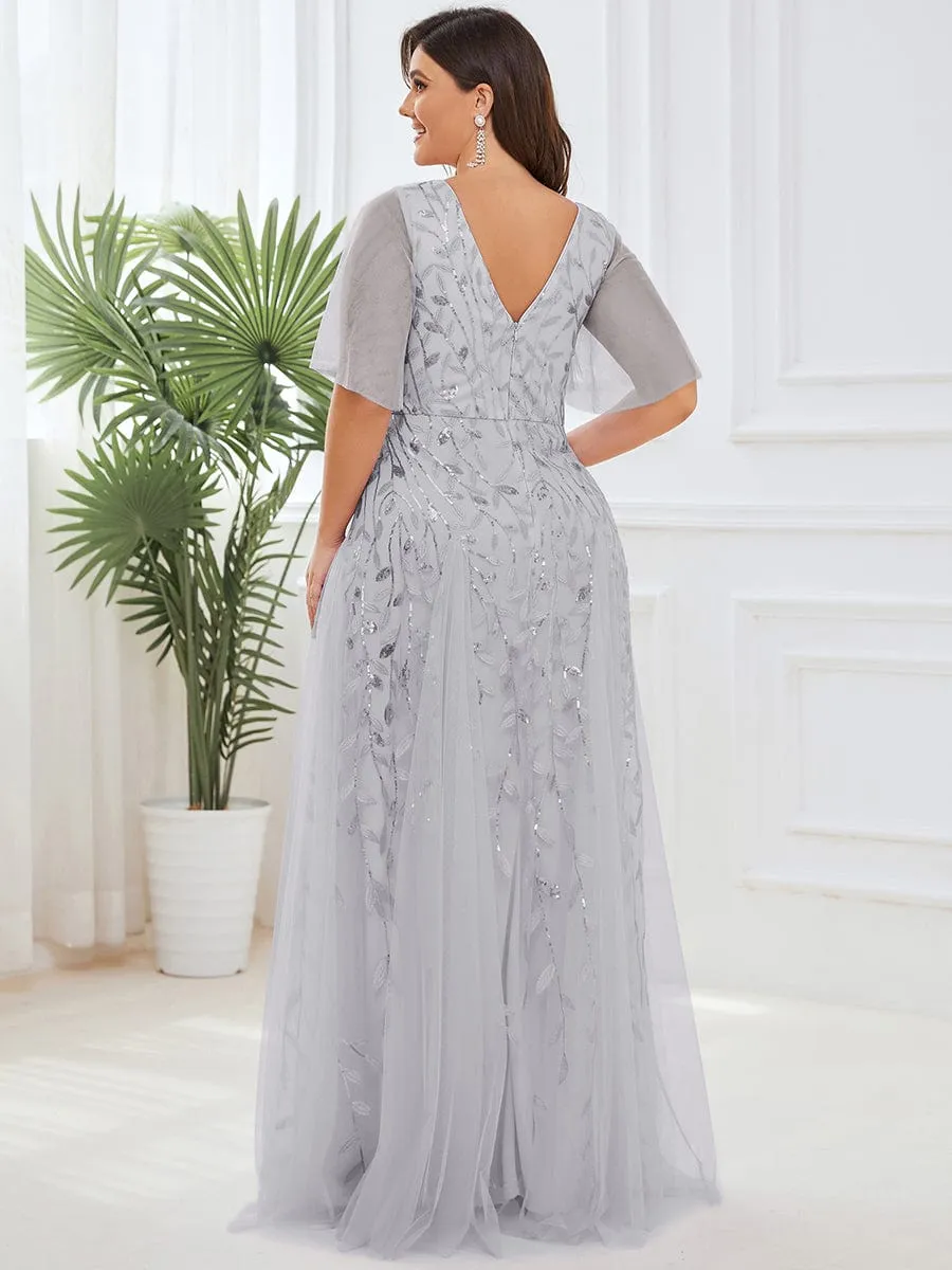 Elegant Plus Size Floor-Length Formal Evening Gowns for Weddings