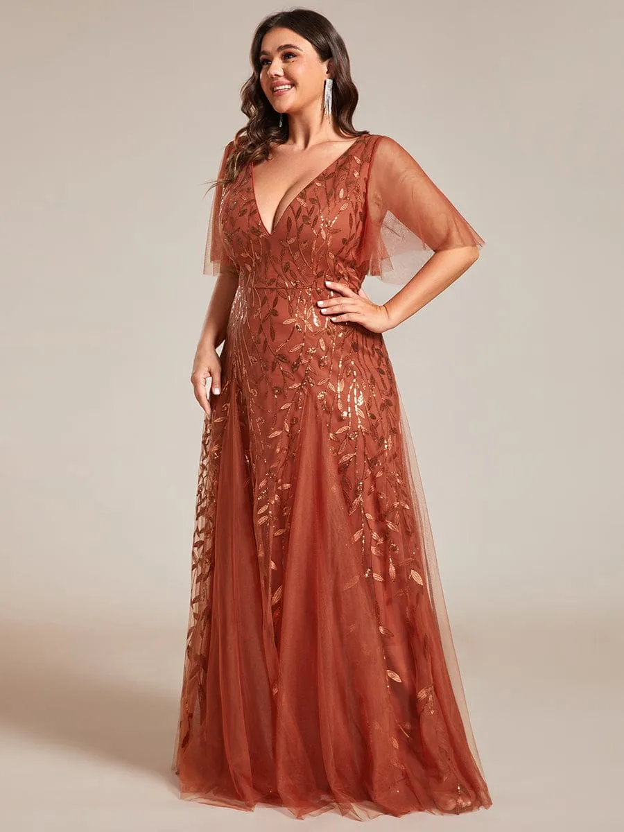 Elegant Plus Size Floor-Length Formal Evening Gowns for Weddings