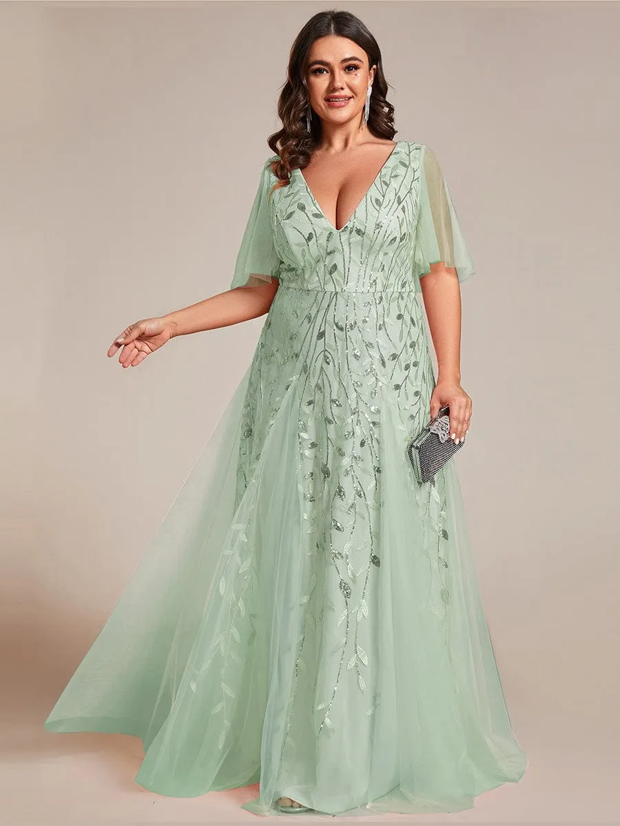 Elegant Plus Size Floor-Length Formal Evening Gowns for Weddings