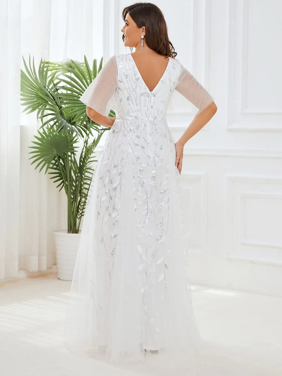 Elegant Plus Size Floor-Length Formal Evening Gowns for Weddings