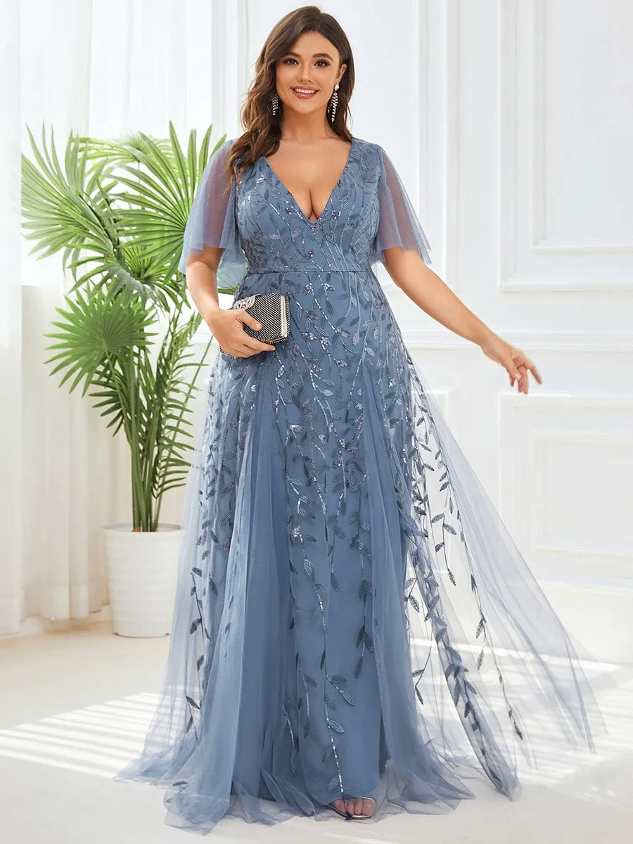 Elegant Plus Size Floor-Length Formal Evening Gowns for Weddings