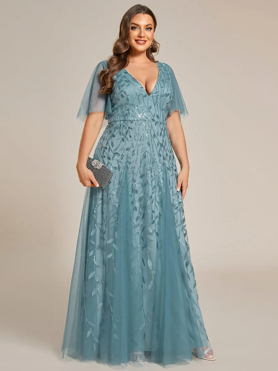 Elegant Plus Size Floor-Length Formal Evening Gowns for Weddings