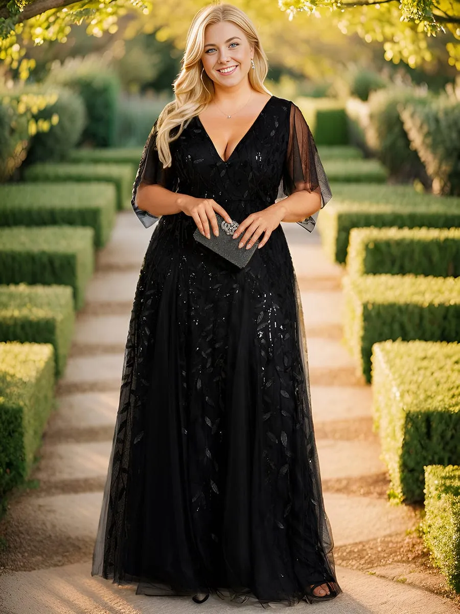 Elegant Plus Size Floor-Length Formal Evening Gowns for Weddings