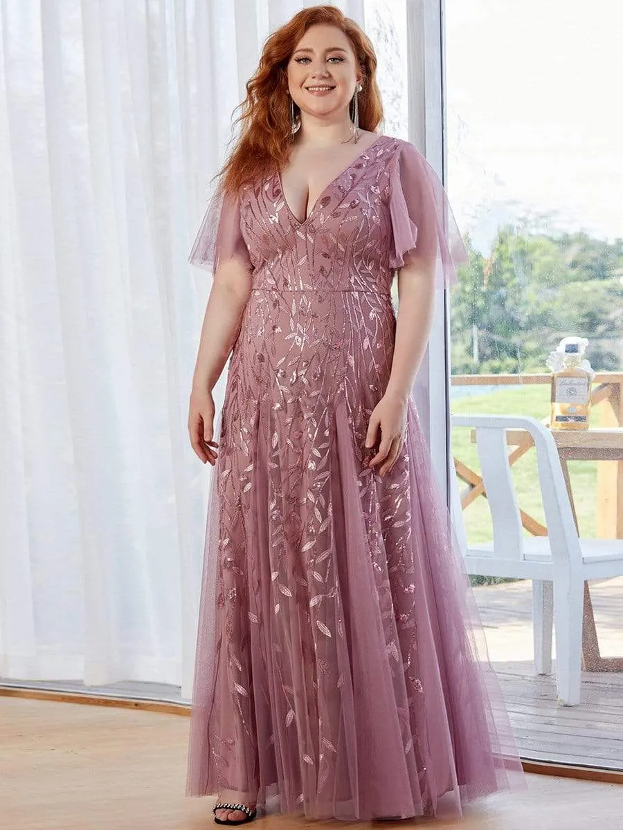 Elegant Plus Size Floor-Length Formal Evening Gowns for Weddings