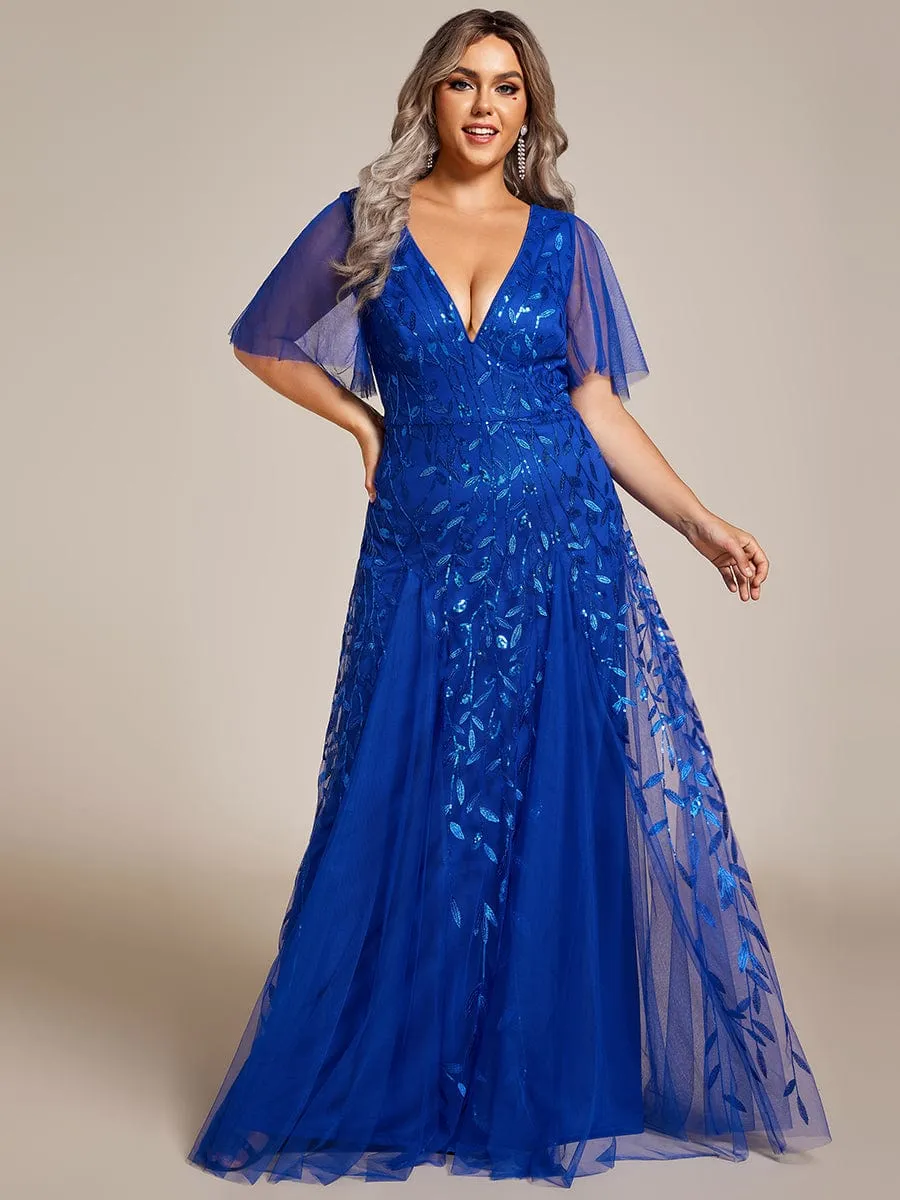 Elegant Plus Size Floor-Length Formal Evening Gowns for Weddings