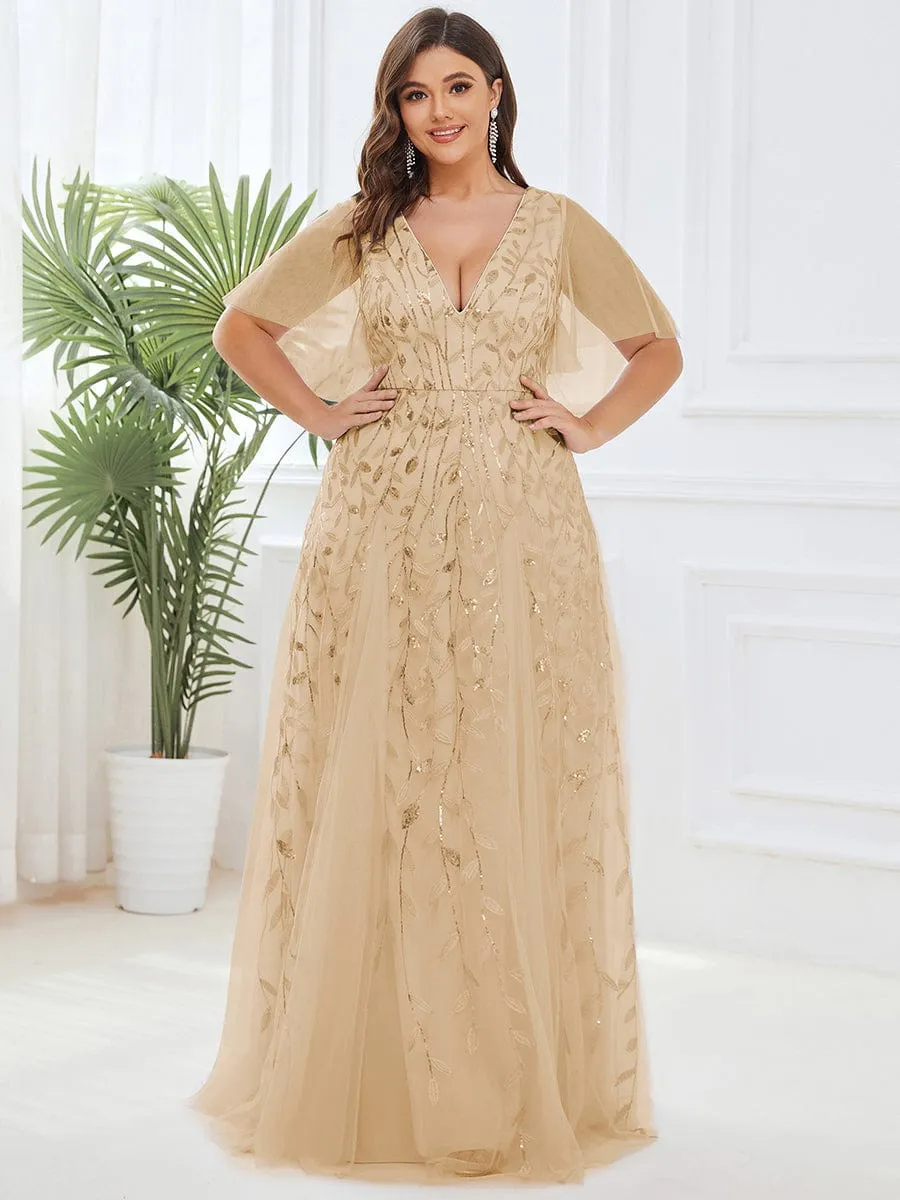 Elegant Plus Size Floor-Length Formal Evening Gowns for Weddings