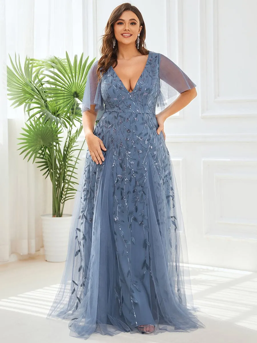 Elegant Plus Size Floor-Length Formal Evening Gowns for Weddings