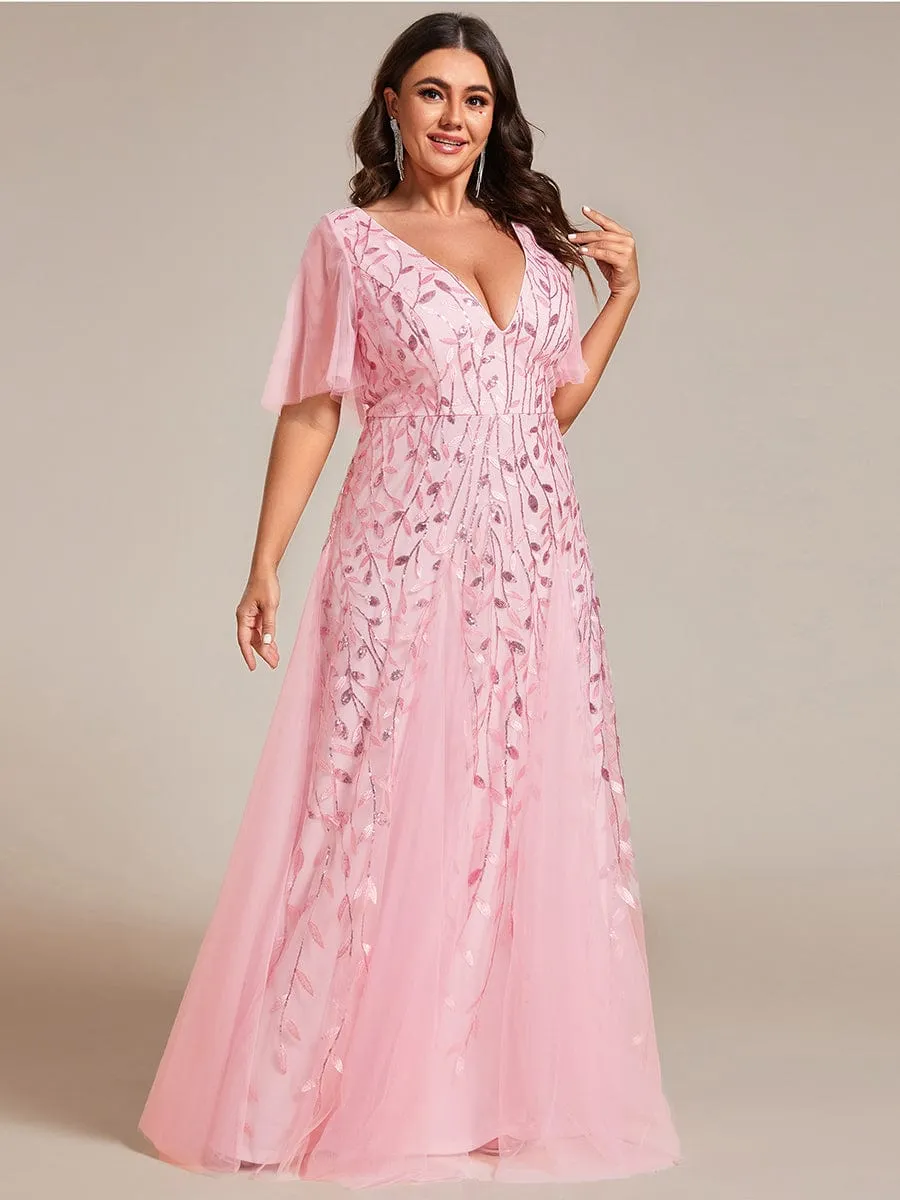 Elegant Plus Size Floor-Length Formal Evening Gowns for Weddings