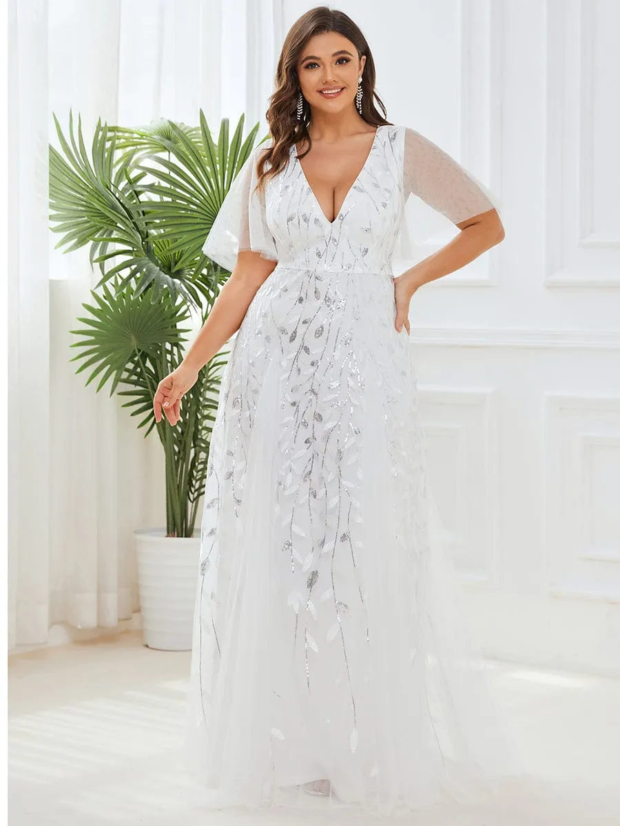 Elegant Plus Size Floor-Length Formal Evening Gowns for Weddings