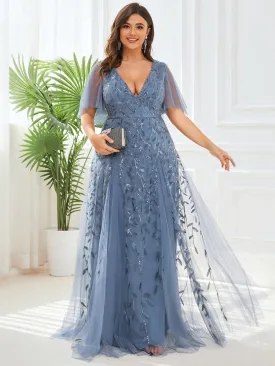 Elegant Plus Size Floor-Length Formal Evening Gowns for Weddings