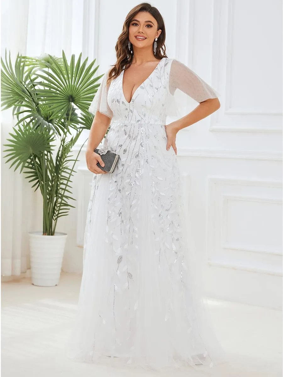 Elegant Plus Size Floor-Length Formal Evening Gowns for Weddings