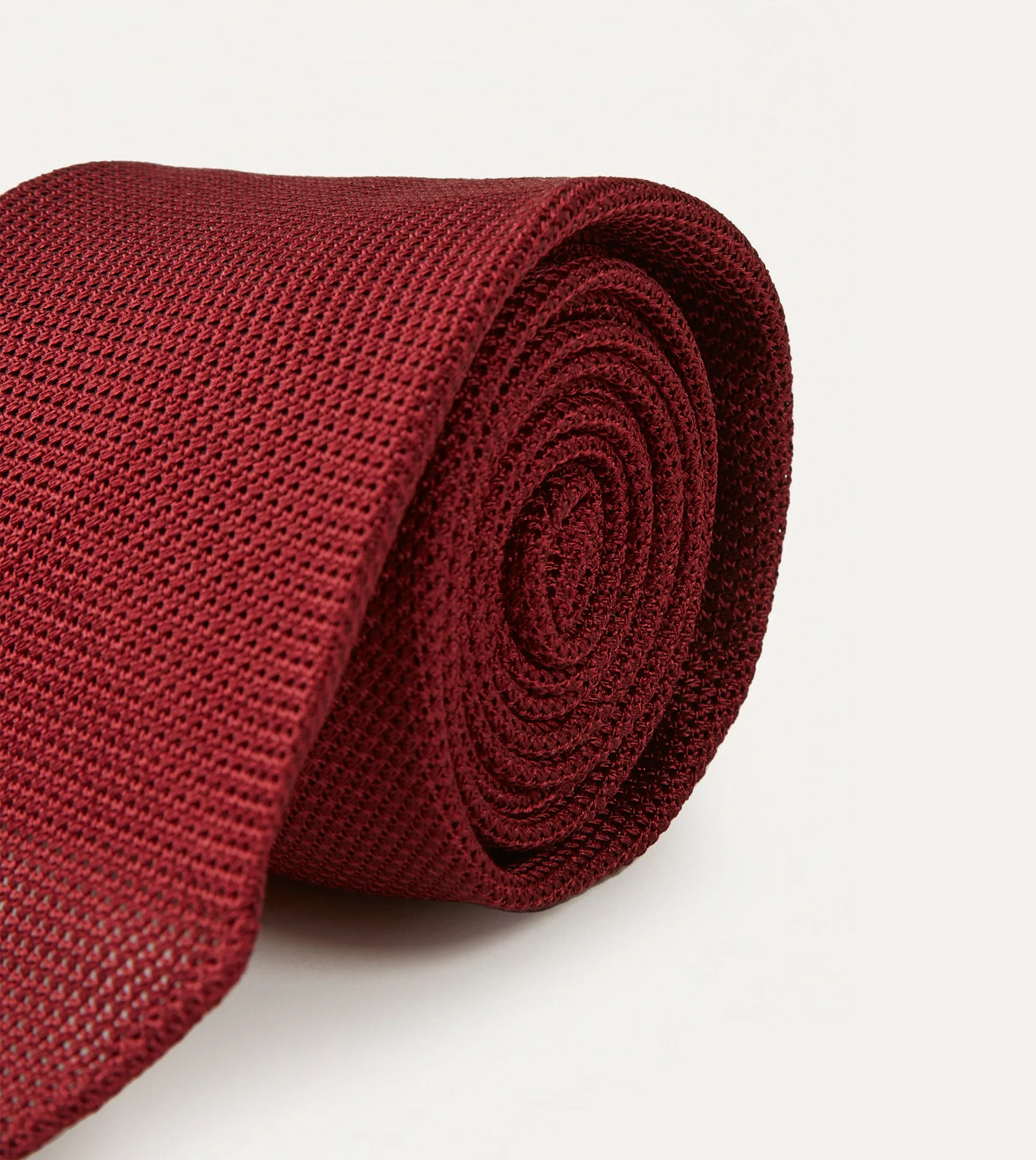 Red Fine Woven Grenadine Silk Hand Rolled Tie