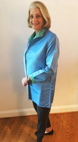 *Reversible Taffeta Coat in Sky Blue and Mint Green